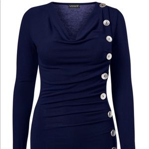 💲Cute asymmetrical button lightweight sweater